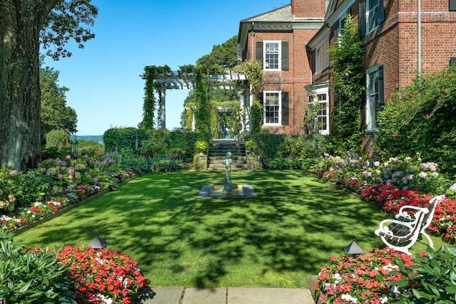 842 Sleepy Hollow Rd, Briarcliff Manor, NY 10510 - view of green lawn featuring a pergola