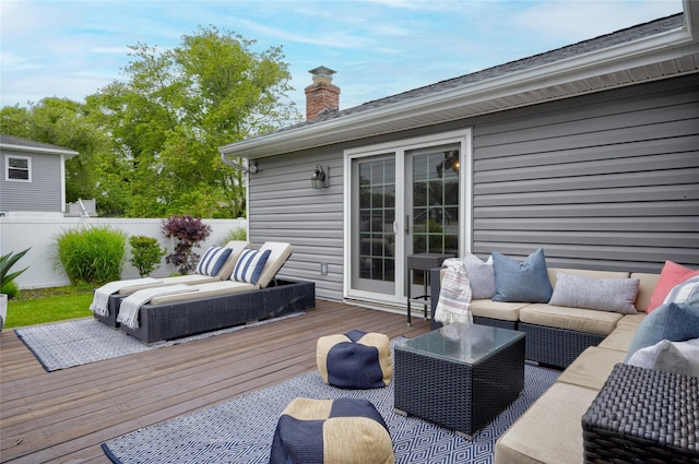 25 Jackwill Rd, East Patchogue, NY 11772 - wooden deck with an outdoor living space