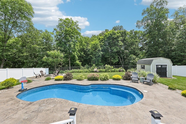 35 Laurel Cir, Goshen, NY 10924 - view of pool featuring a patio, a fenced backyard, and a shed