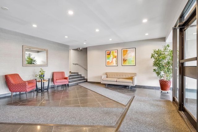 1 Birchwood Ct Unit 1N, Mineola, NY 11501 - lobby featuring stairs and recessed lighting