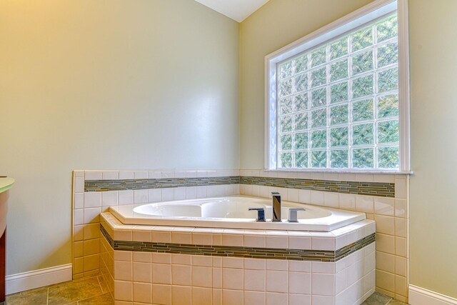 6 Riverside, Cornwall On Hudson, NY 12520 - full bathroom with a garden tub and tile patterned flooring