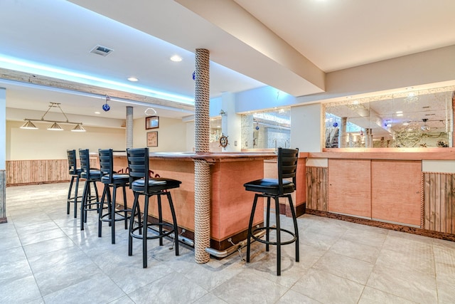 6 Riverside, Cornwall On Hudson, NY 12520 - indoor bar with a wainscoted wall and recessed lighting