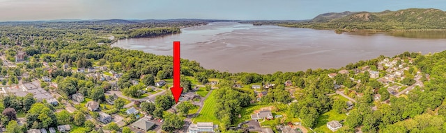 6 Riverside, Cornwall On Hudson, NY 12520 - aerial overview of property's location with a nearby body of water and a forest