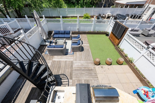 1363 Kearney Ave, Bronx, NY 10465 - fenced backyard featuring outdoor lounge area