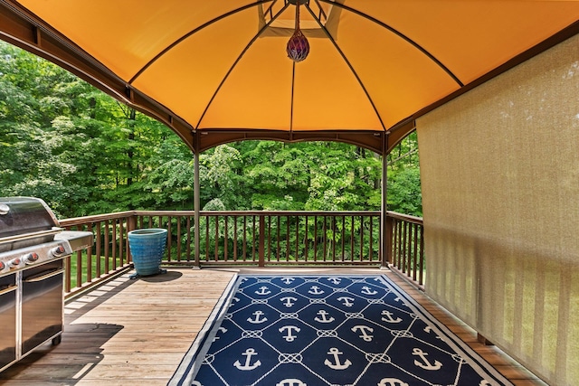 59 Krystal Dr, Somers, NY 10589 - wooden terrace with a grill and a gazebo