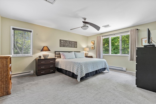 59 Krystal Dr, Somers, NY 10589 - bedroom with baseboard heating, carpet flooring, and ceiling fan