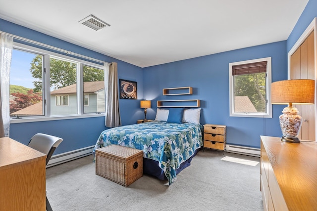59 Krystal Dr, Somers, NY 10589 - carpeted bedroom with baseboard heating and multiple windows