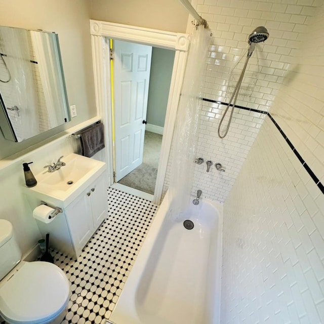 22 Spring St, Port Chester, NY 10573 - full bathroom with toilet, vanity, and shower / bath combination with curtain