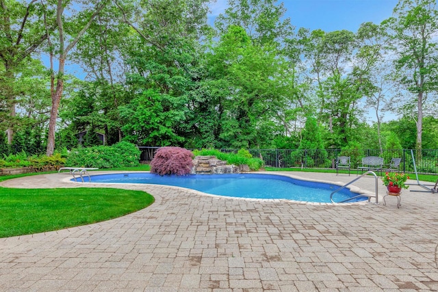 2 The Spout, Smithtown, NY 11787 - view of pool featuring view of scattered trees and a patio