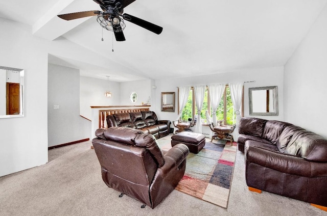481 E Branch Rd, Patterson, NY 12563 - living area with a ceiling fan, carpet flooring, and lofted ceiling
