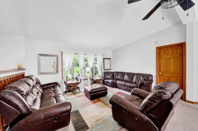 481 E Branch Rd, Patterson, NY 12563 - carpeted living room featuring ceiling fan and lofted ceiling