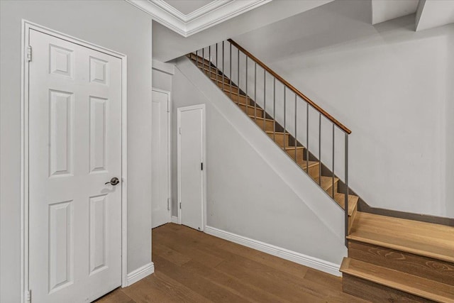 99-40 63rd Rd Unit 1Z, Rego Park, NY 11374 - staircase featuring ornamental molding and wood finished floors