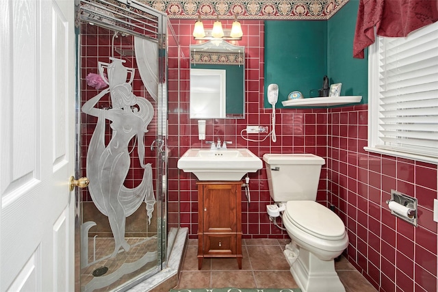 25 Fountain Dr, Valhalla, NY 10595 - full bathroom with tile walls, a shower stall, tile patterned floors, and vanity