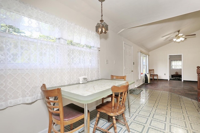 38 Wilson St, Middletown, NY 10940 - dining area featuring lofted ceiling and a ceiling fan