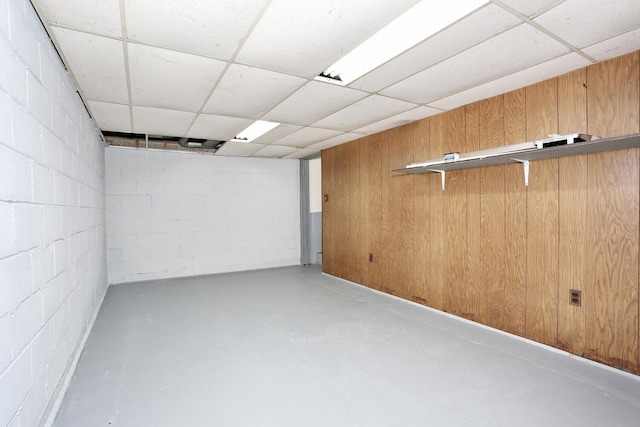 38 Wilson St, Middletown, NY 10940 - below grade area featuring concrete block wall and a drop ceiling