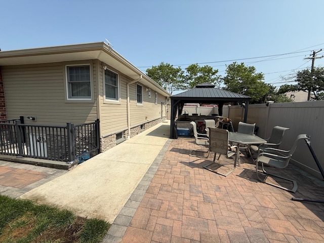 1803 Front St, East Meadow, NY 11554 - view of patio / terrace featuring a gazebo and outdoor dining space