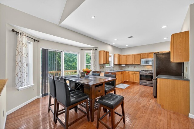 11 Pacer Ct, Goshen, NY 10924 - dining area with light wood-type flooring and recessed lighting