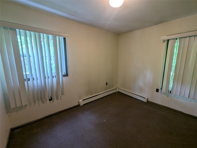 265 Goodwill Rd, Montgomery, NY 12549 - empty room with healthy amount of natural light, dark carpet, and baseboard heating
