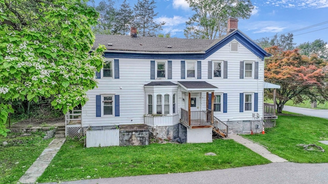 265 Goodwill Rd, Montgomery, NY 12549 - multi unit property featuring a chimney, a front yard, and roof with shingles