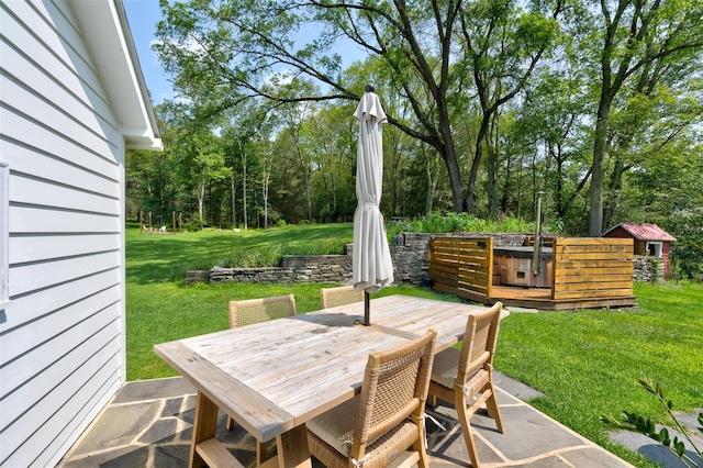 69 Akeson Rd, Glen Spey, NY 12737 - view of patio / terrace with outdoor dining space and a wooden deck