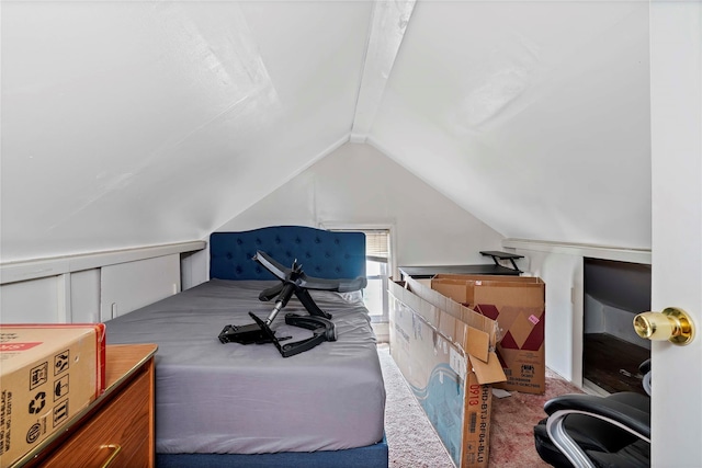 109 Leverich St, Hempstead, NY 11550 - carpeted bedroom featuring vaulted ceiling