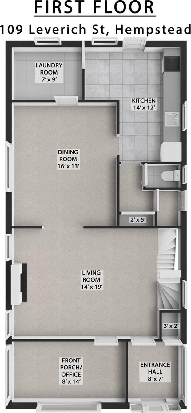 109 Leverich St, Hempstead, NY 11550 - view of home floor plan