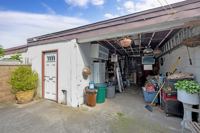80-04 Cowles Ct, Middle Village, NY 11379 - below grade area with freestanding refrigerator