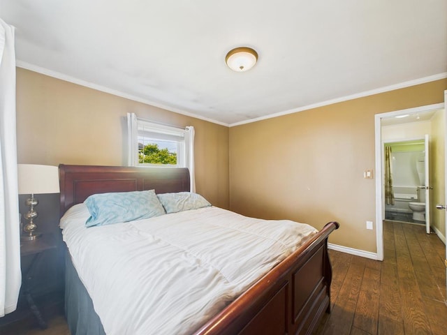 335 Loring Rd, Levittown, NY 11756 - bedroom featuring dark wood-style floors and ornamental molding