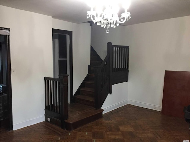 47-09 188th St, Flushing, NY 11358 - stairway with a chandelier and baseboards