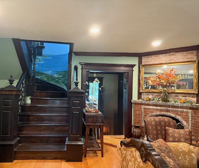 268 Windsor Ave, Brightwaters, NY 11718 - staircase featuring wood finished floors