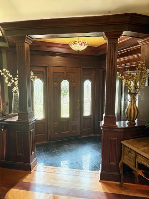 268 Windsor Ave, Brightwaters, NY 11718 - entrance foyer featuring ornate columns
