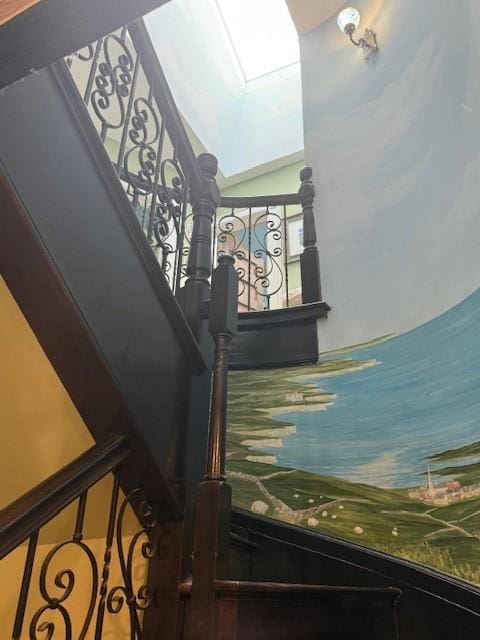 268 Windsor Ave, Brightwaters, NY 11718 - stairs with a skylight
