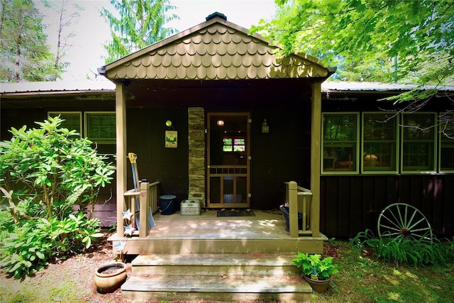 240 Trout Brook Rd, Roscoe, NY 12736 - property entrance with a metal roof