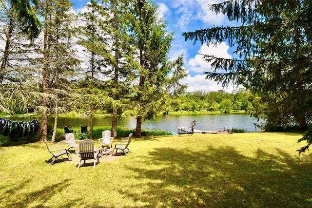 240 Trout Brook Rd, Roscoe, NY 12736 - view of grassy yard with a water view and a boat dock