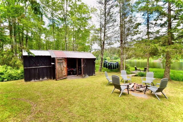 240 Trout Brook Rd, Roscoe, NY 12736 - view of green lawn with an outbuilding