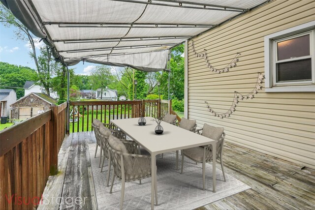 334 Union Ave, Peekskill, NY 10566 - wooden deck with outdoor dining area