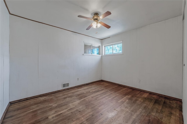 168 Gibbs Rd, Central Islip, NY 11722 - spare room with hardwood / wood-style flooring and ceiling fan