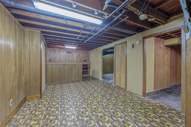 168 Gibbs Rd, Central Islip, NY 11722 - finished below grade area featuring wood walls