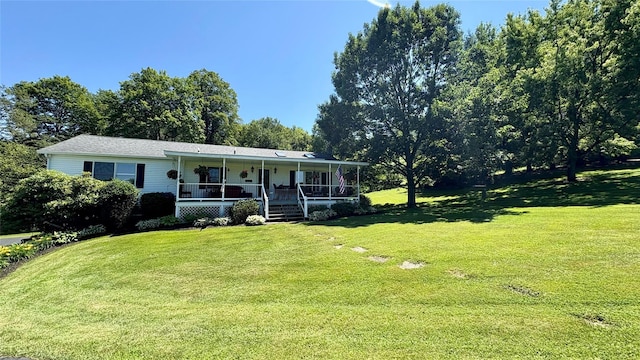 105 White Sulphur Rd, Swan Lake, NY 12783 - view of front of home with covered porch and a front yard