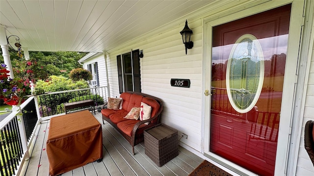 105 White Sulphur Rd, Swan Lake, NY 12783 - view of wooden porch