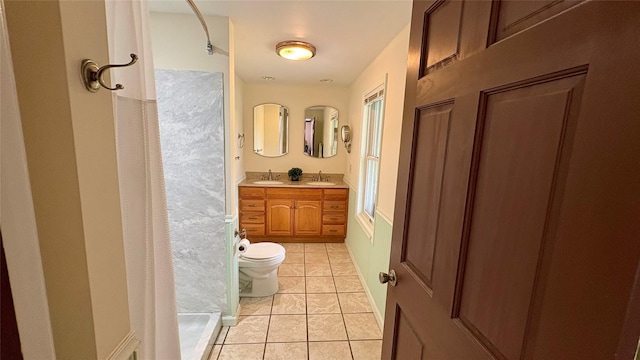 105 White Sulphur Rd, Swan Lake, NY 12783 - full bath featuring vanity, a shower, and tile patterned floors