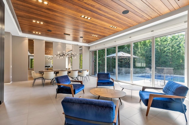 1555 Stevenson Rd, Hewlett, NY 11557 - lobby with wood ceiling and recessed lighting