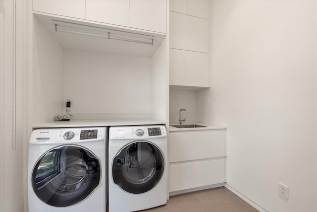 1555 Stevenson Rd, Hewlett, NY 11557 - laundry room with independent washer and dryer and cabinet space