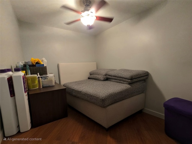 7622 60th Ln, Glendale, NY 11385 - bedroom with dark wood-type flooring and a ceiling fan