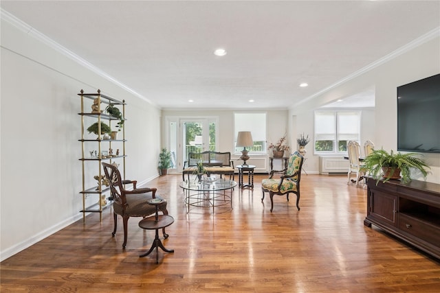 1390 Broadway Unit 118, Hewlett, NY 11557 - dining room featuring crown molding, wood finished floors, and recessed lighting