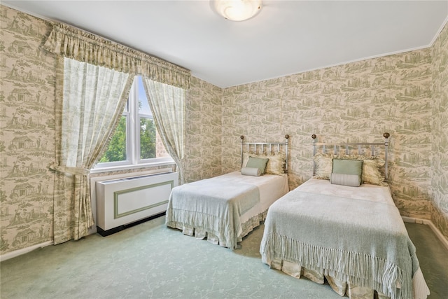 1390 Broadway Unit 118, Hewlett, NY 11557 - bedroom featuring wallpapered walls and carpet