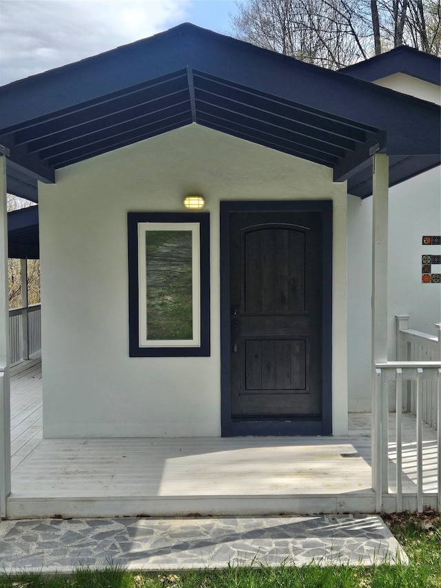 470 Shaver Hill Rd, Andes, NY 13731 - entrance to property with stucco siding