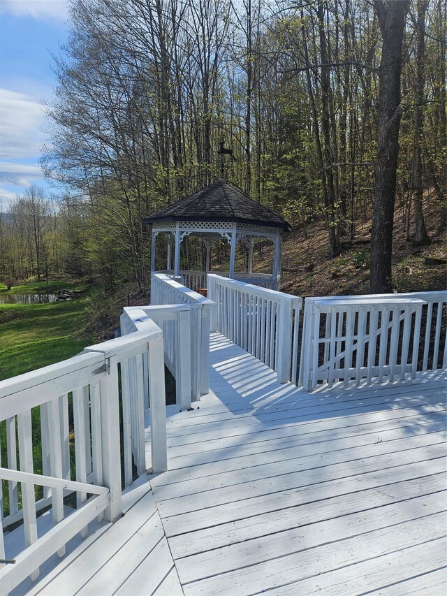 470 Shaver Hill Rd, Andes, NY 13731 - wooden deck with a gazebo