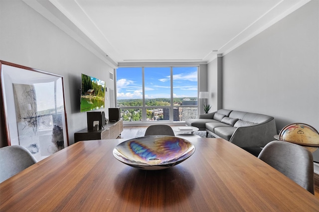 5 Renaissance Sq Unit 23B, White Plains, NY 10601 - dining area featuring expansive windows