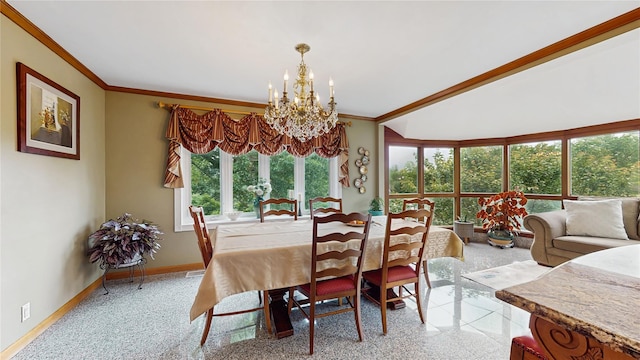 81 Avondale Rd, Yonkers, NY 10710 - dining space featuring a chandelier and crown molding
